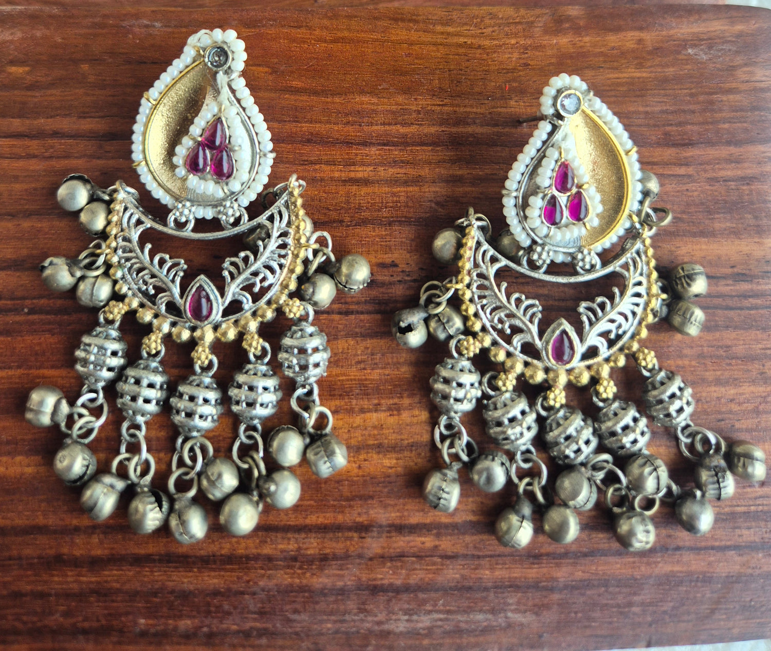 Brass earings/silver replica earings