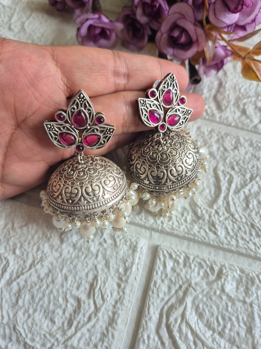 Brass jhumka earings