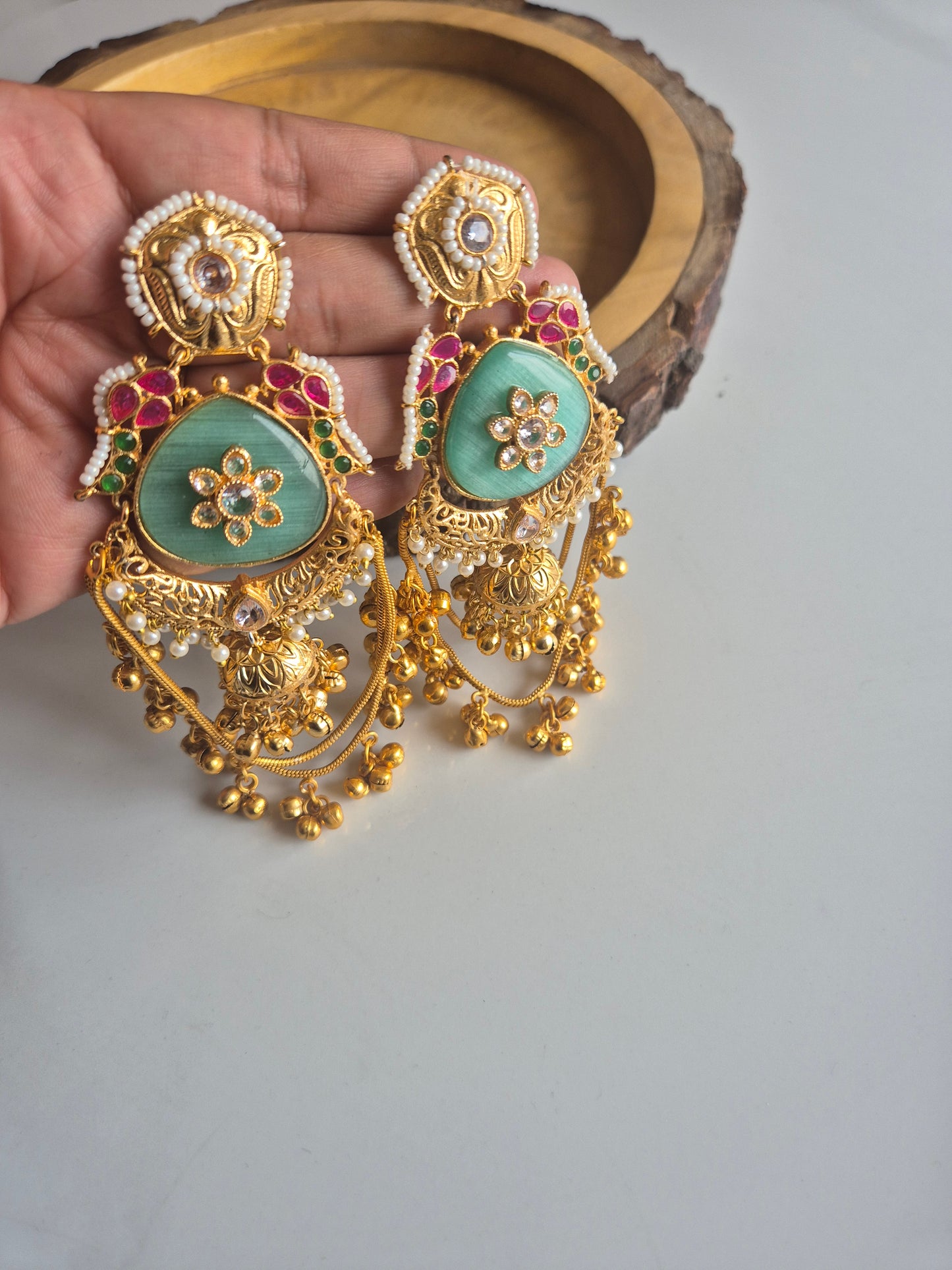 Shahi Meena Jhumkas