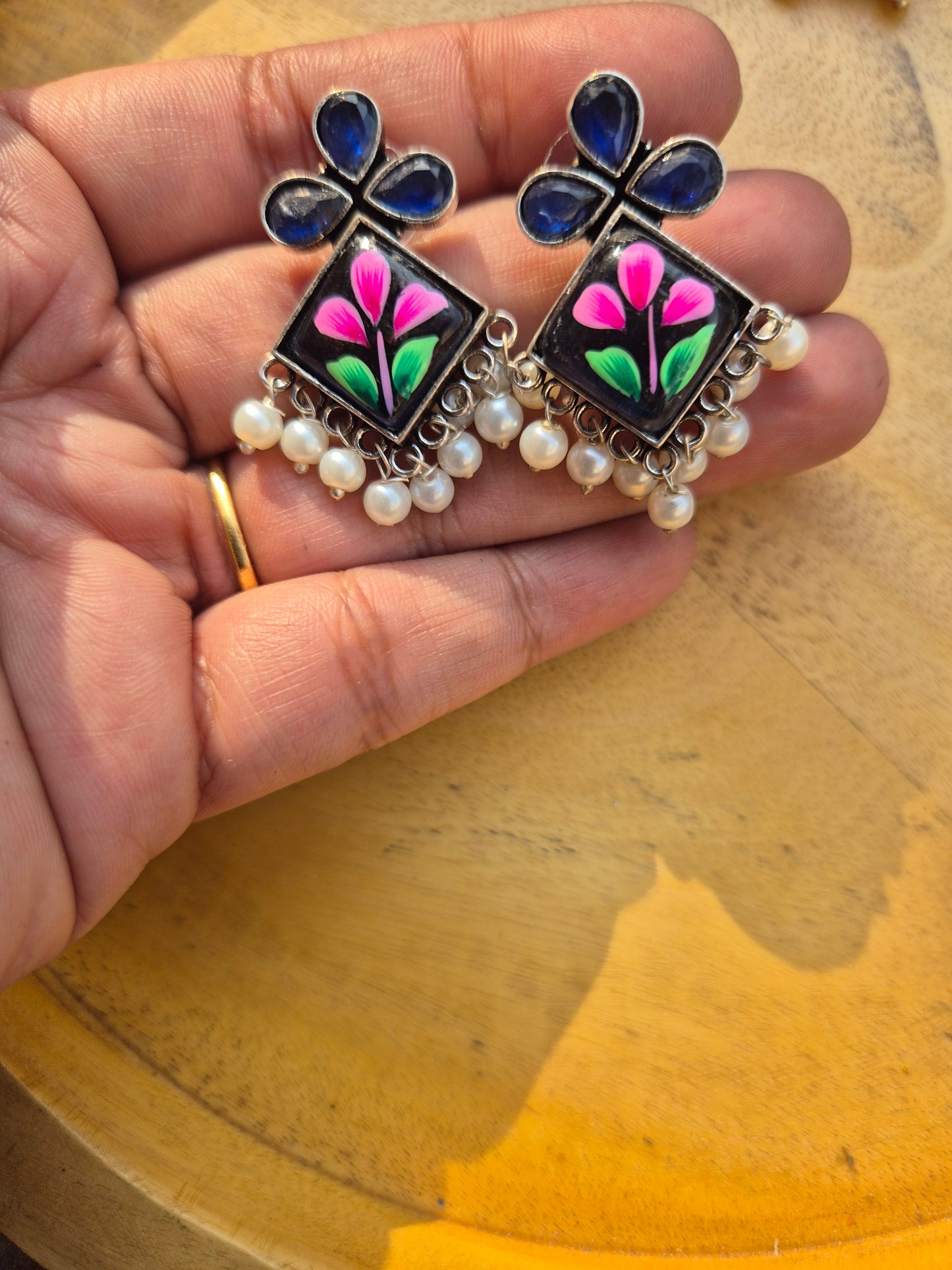 Handpainted stud earings