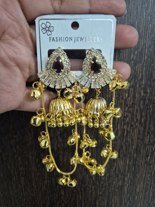 Ad stone Kashmiri earings