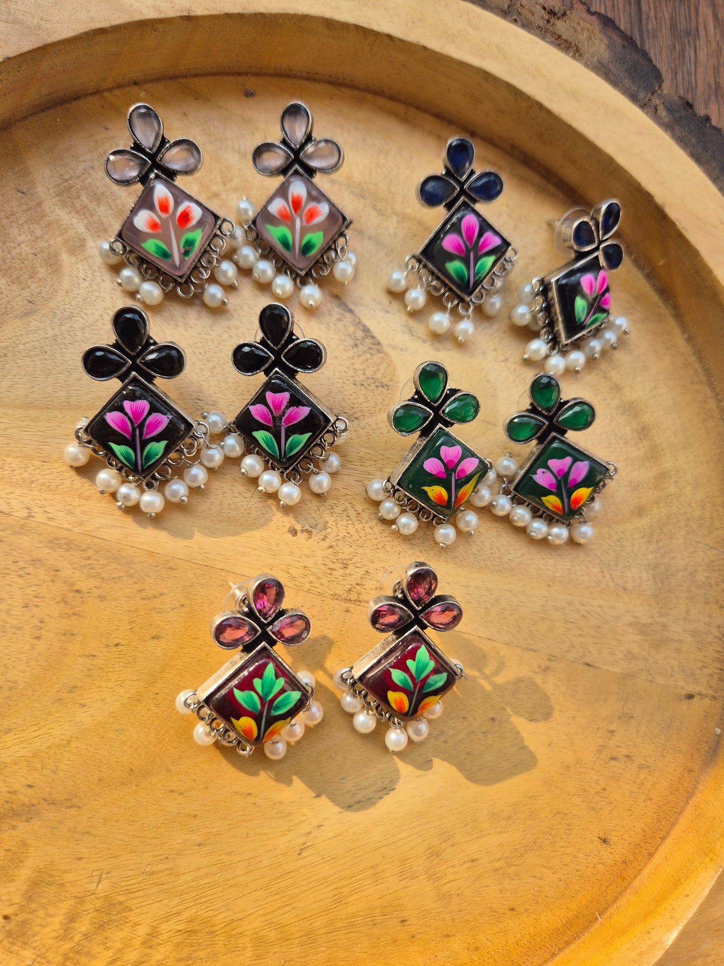 Handpainted stud earings