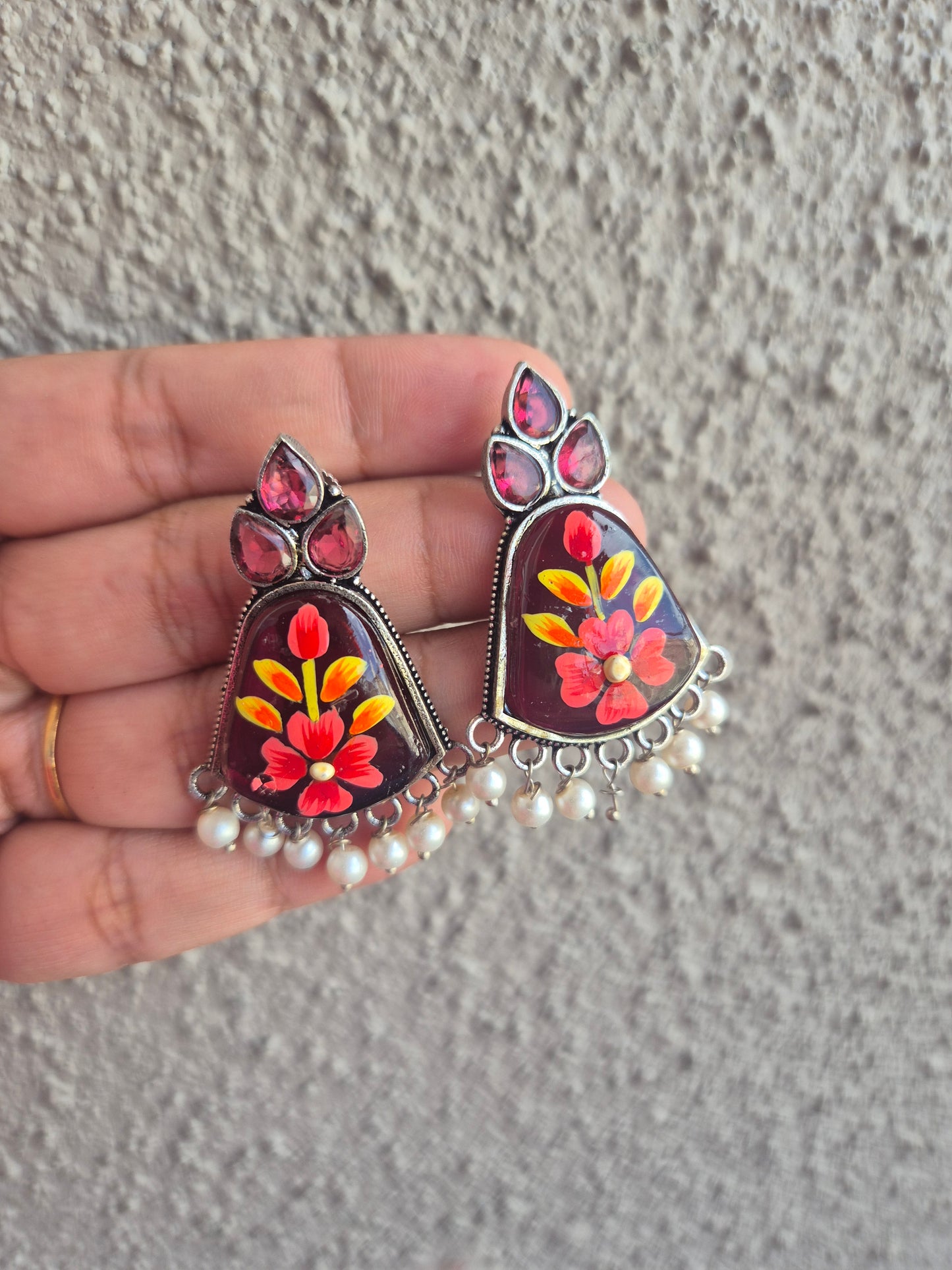 Handpainted stud earings