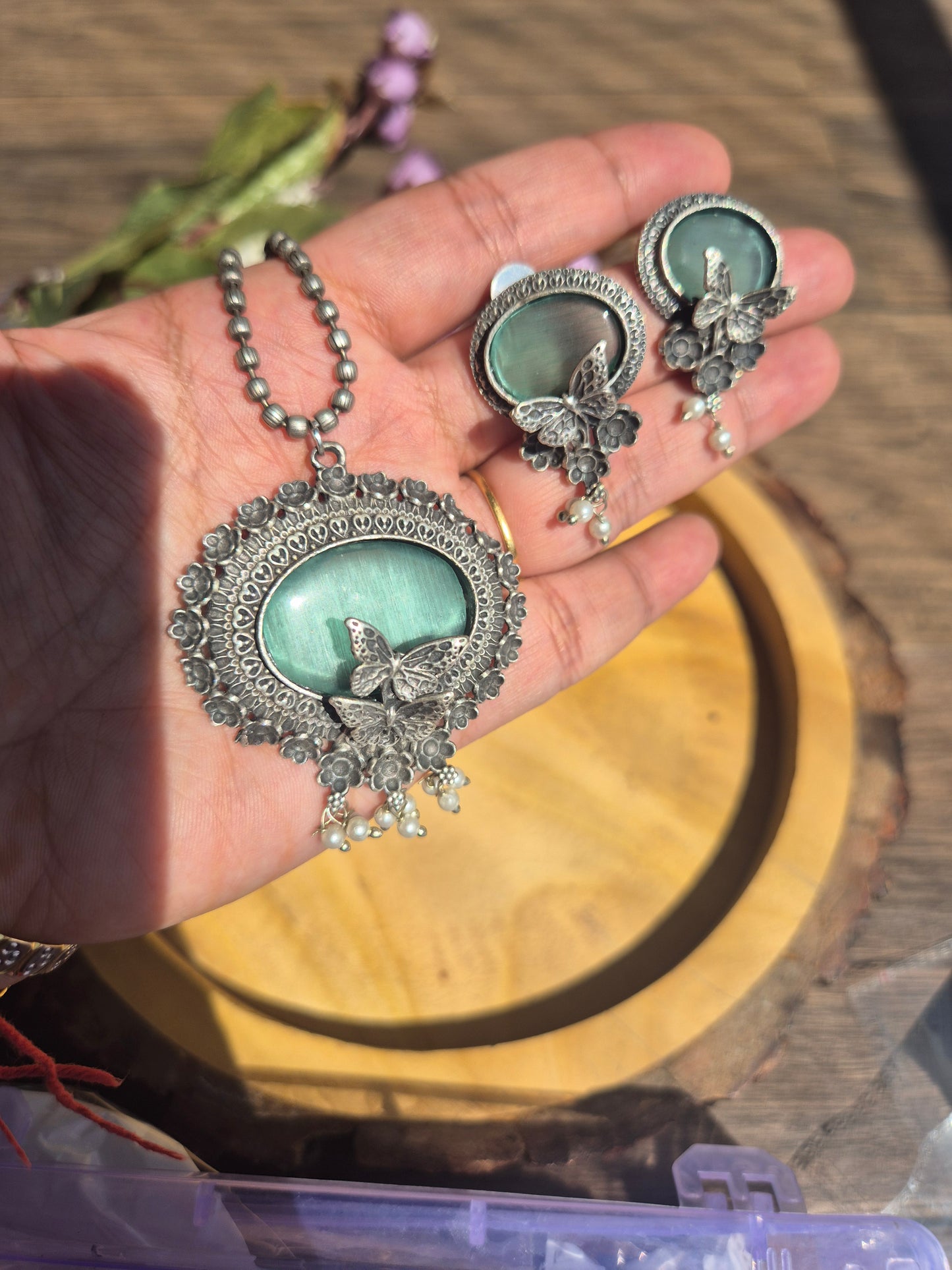 Butterfly pendant set