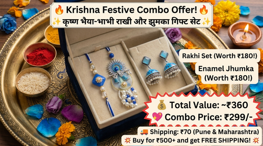 Krishna rakhi +jhumka+roli n chawal