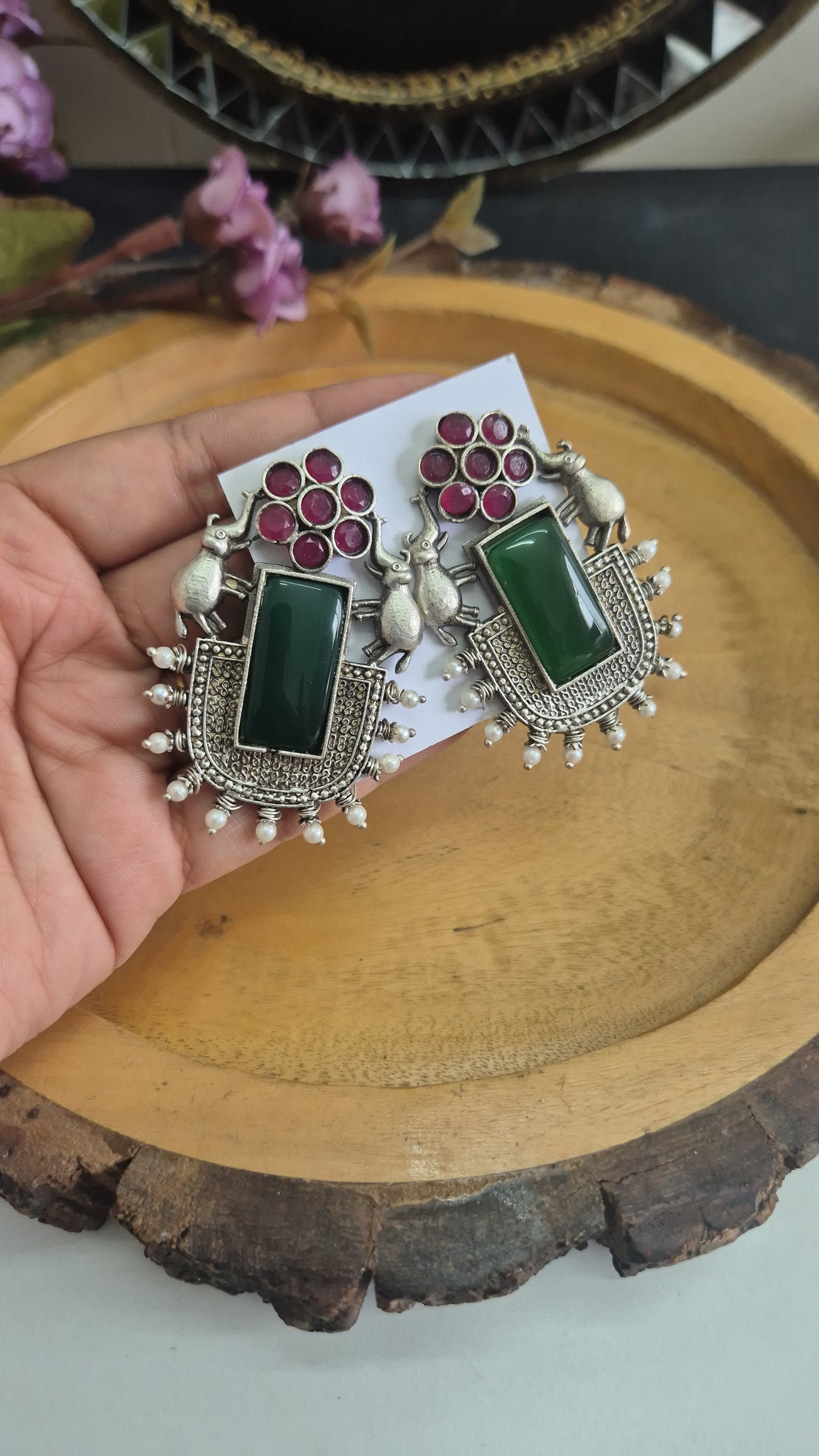 Elephant replica earings