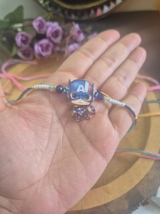 Avenger rakhi with blue thread