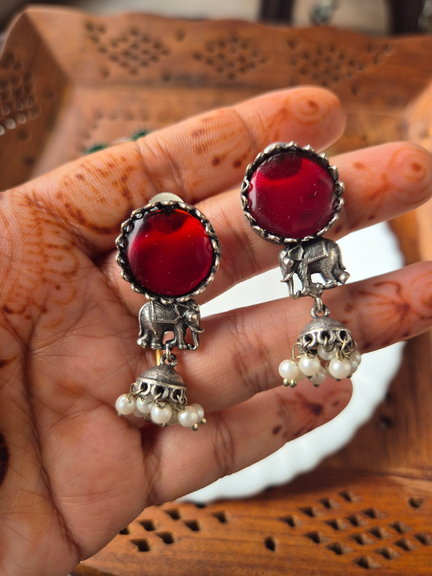 Silver replica stud earings
