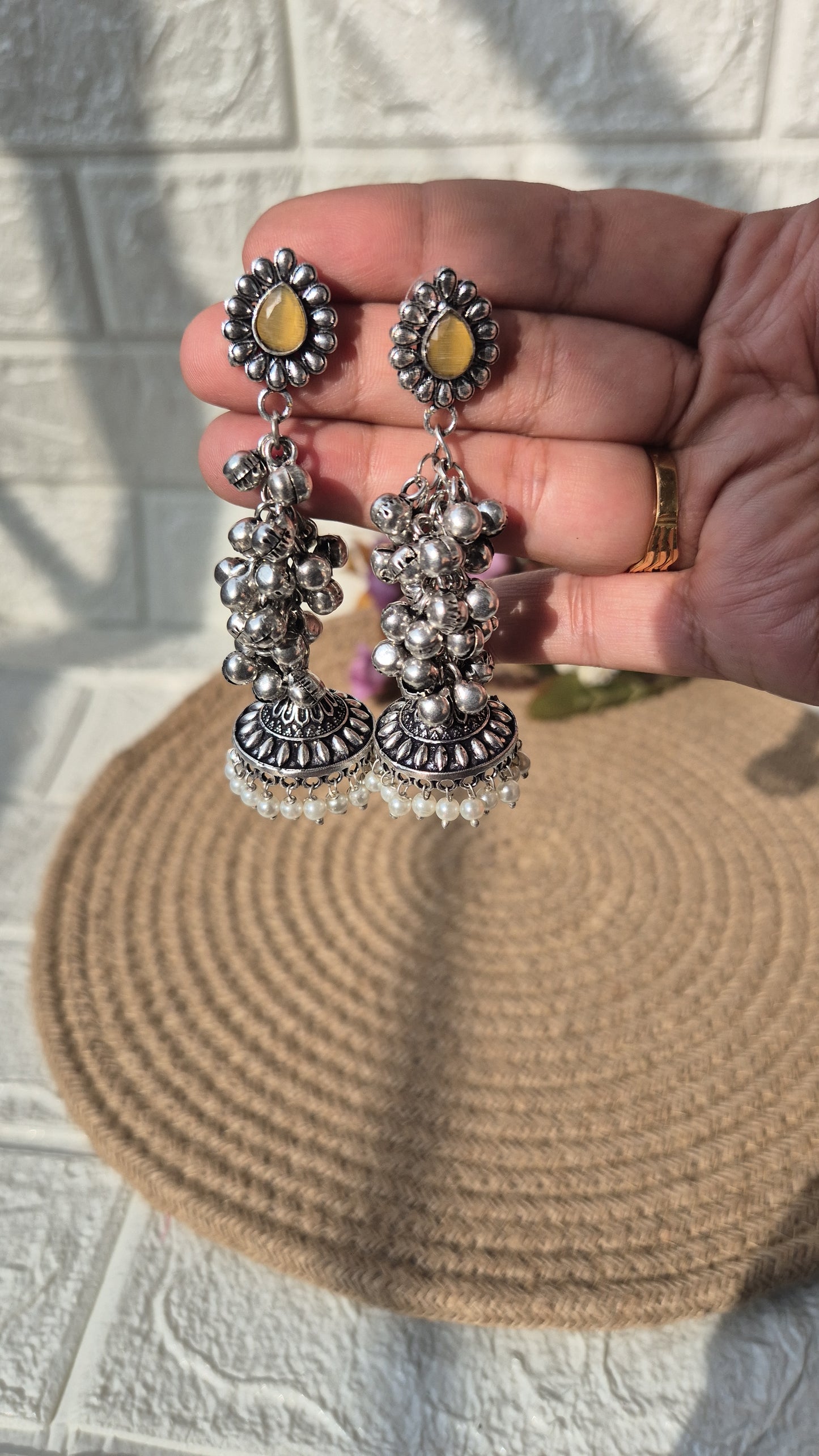 Kashmiri  german silver jhumka