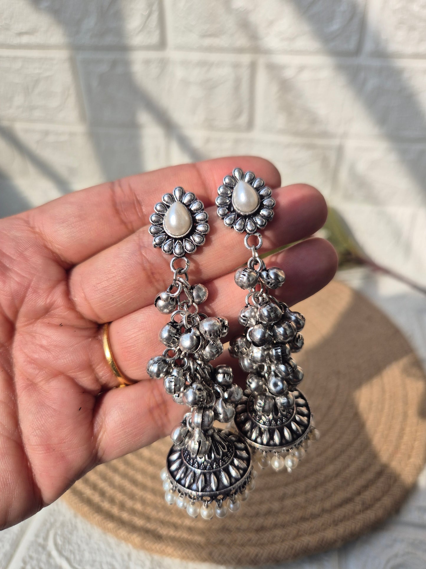 Kashmiri  german silver jhumka