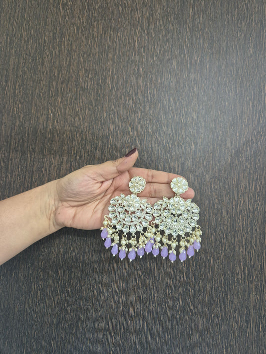 Kundan chandbali earings