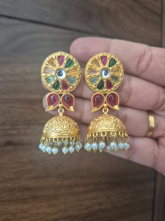 Brass golden jhumka