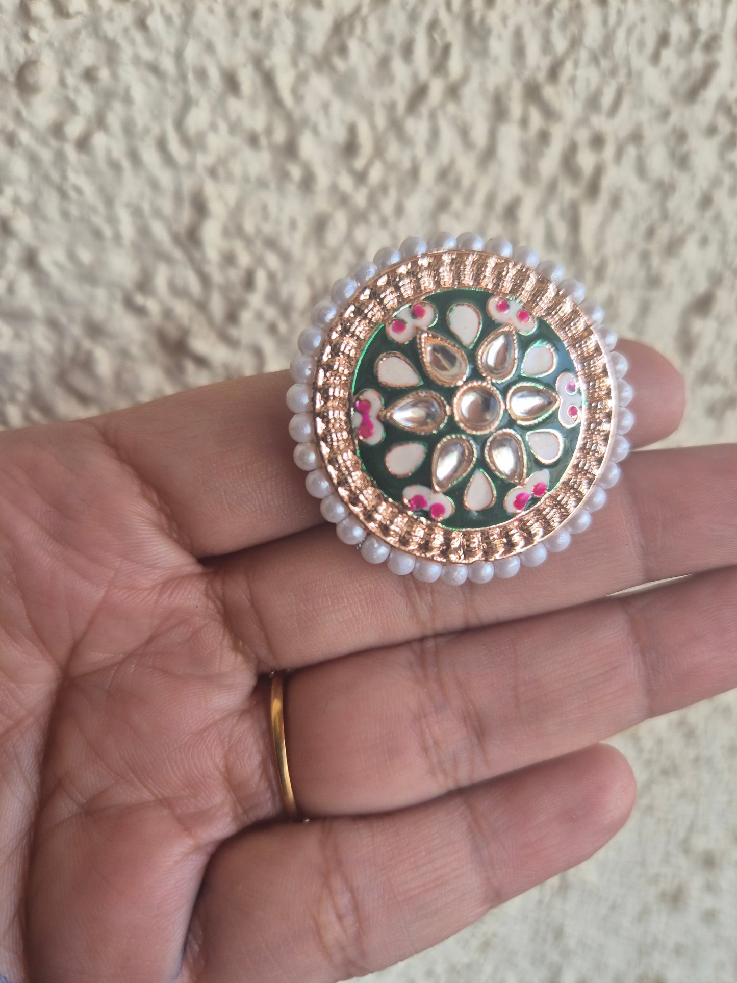 Meenakari stone ring