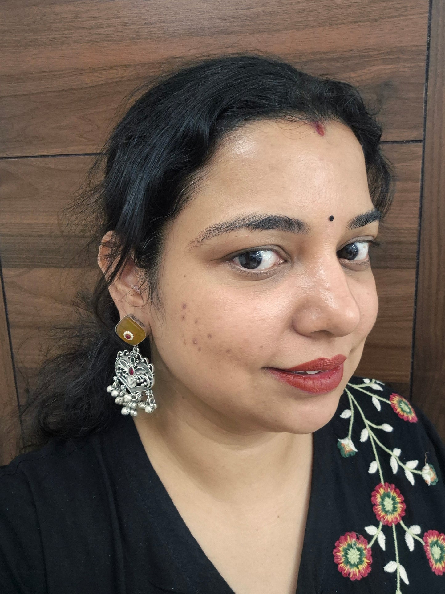 Meera Glass-Work Statement Earrings