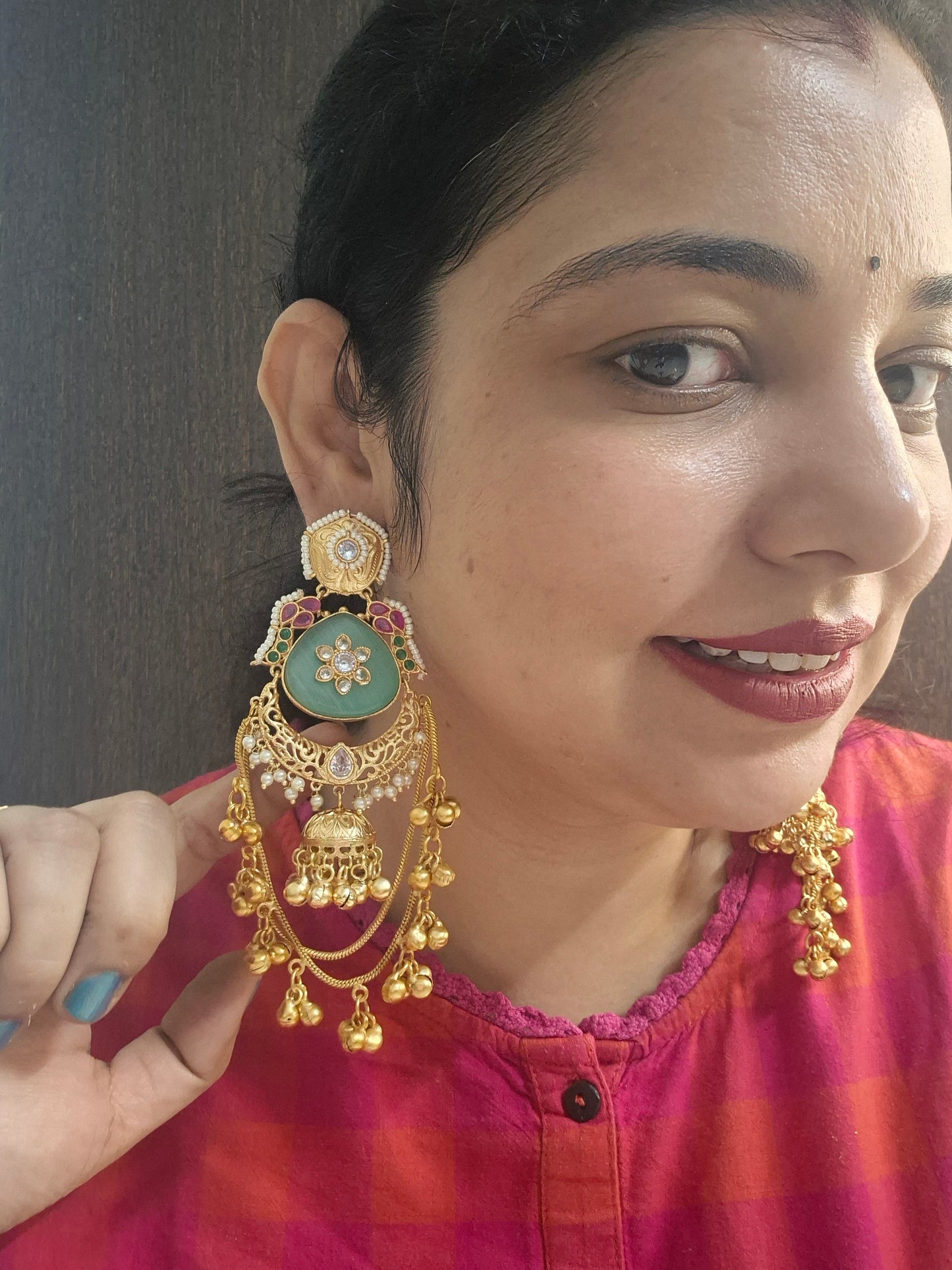 Shahi Meena Jhumkas