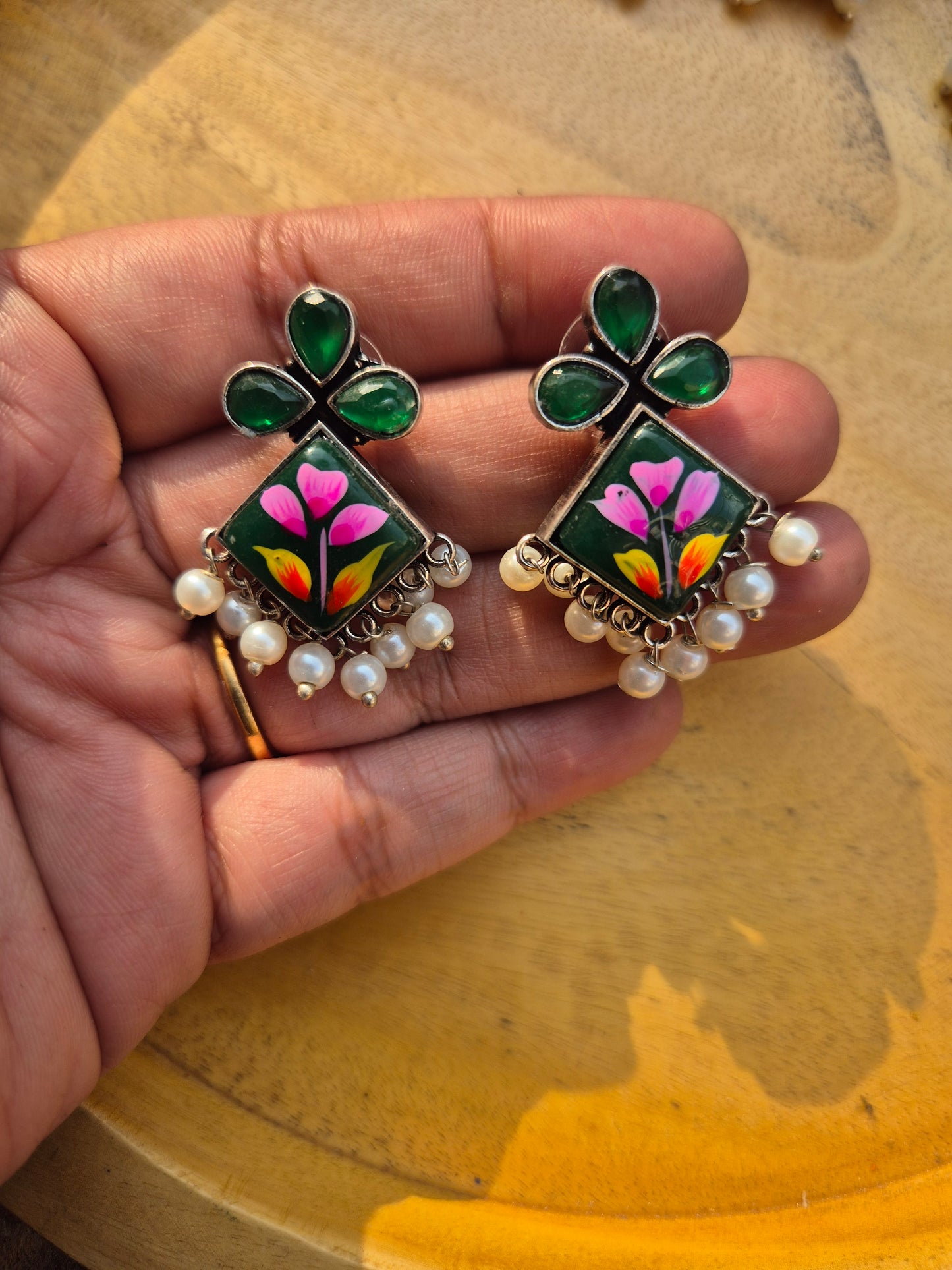 Handpainted stud earings