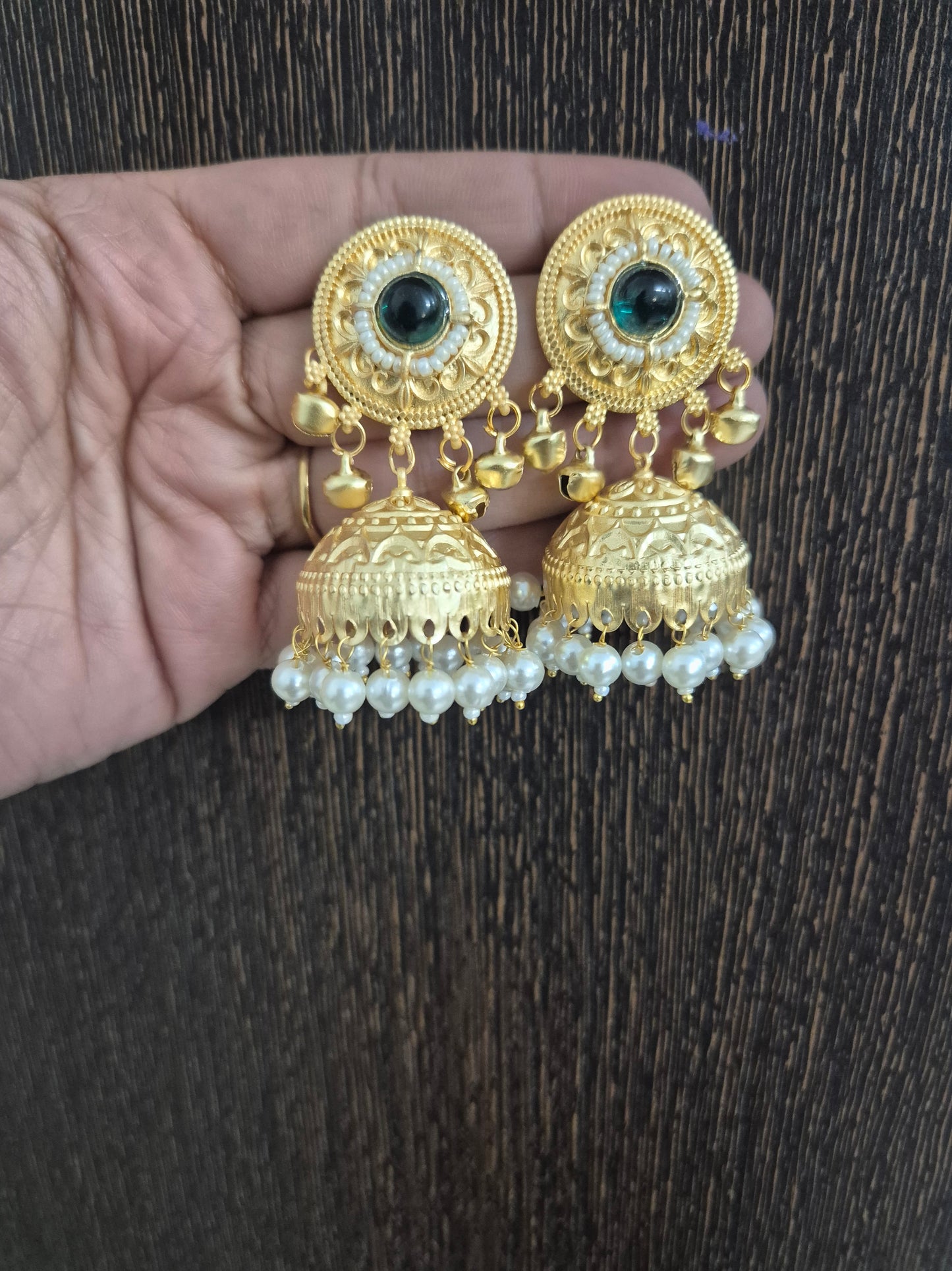 Small golden brass jhumka