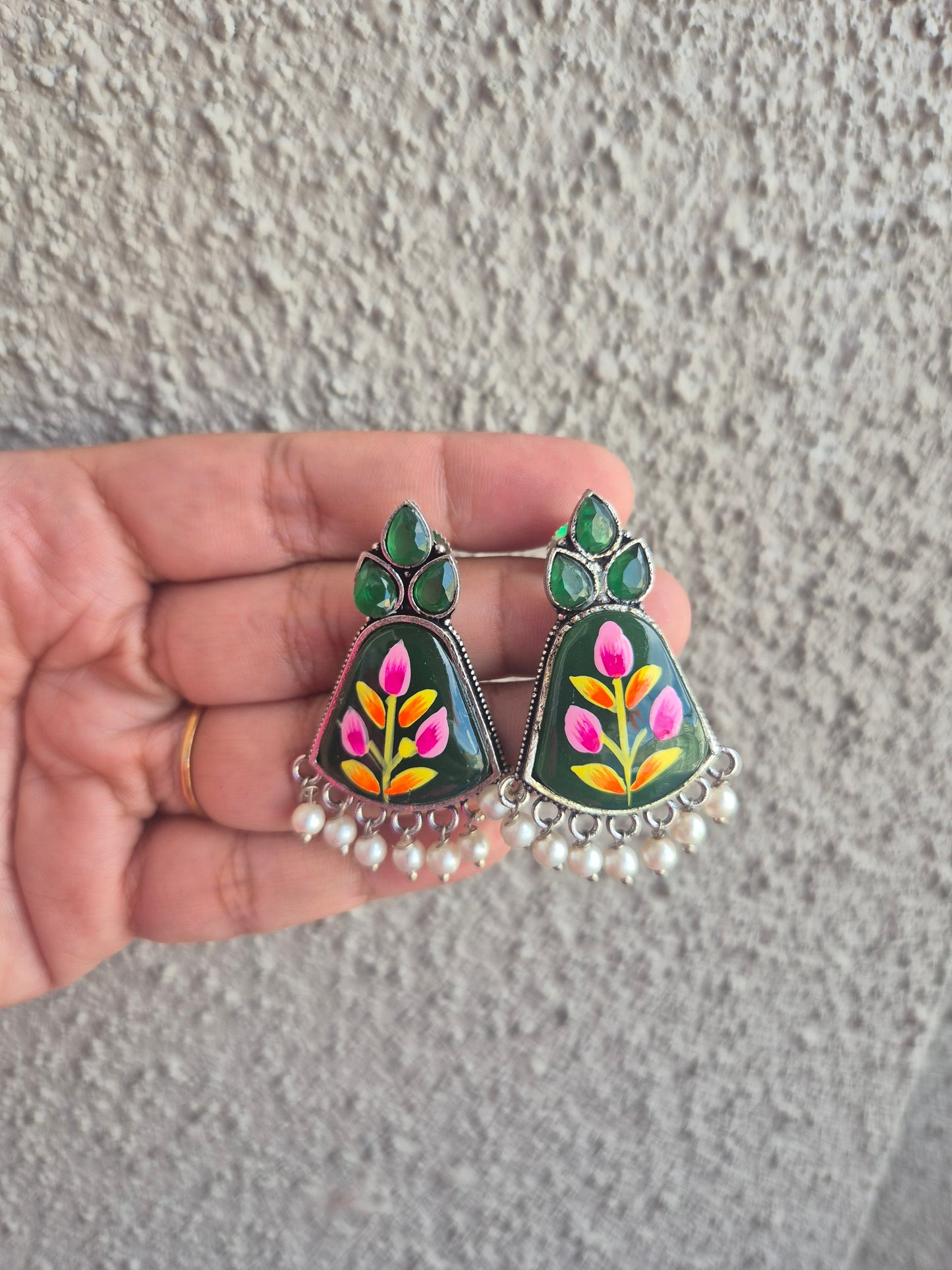 Handpainted stud earings