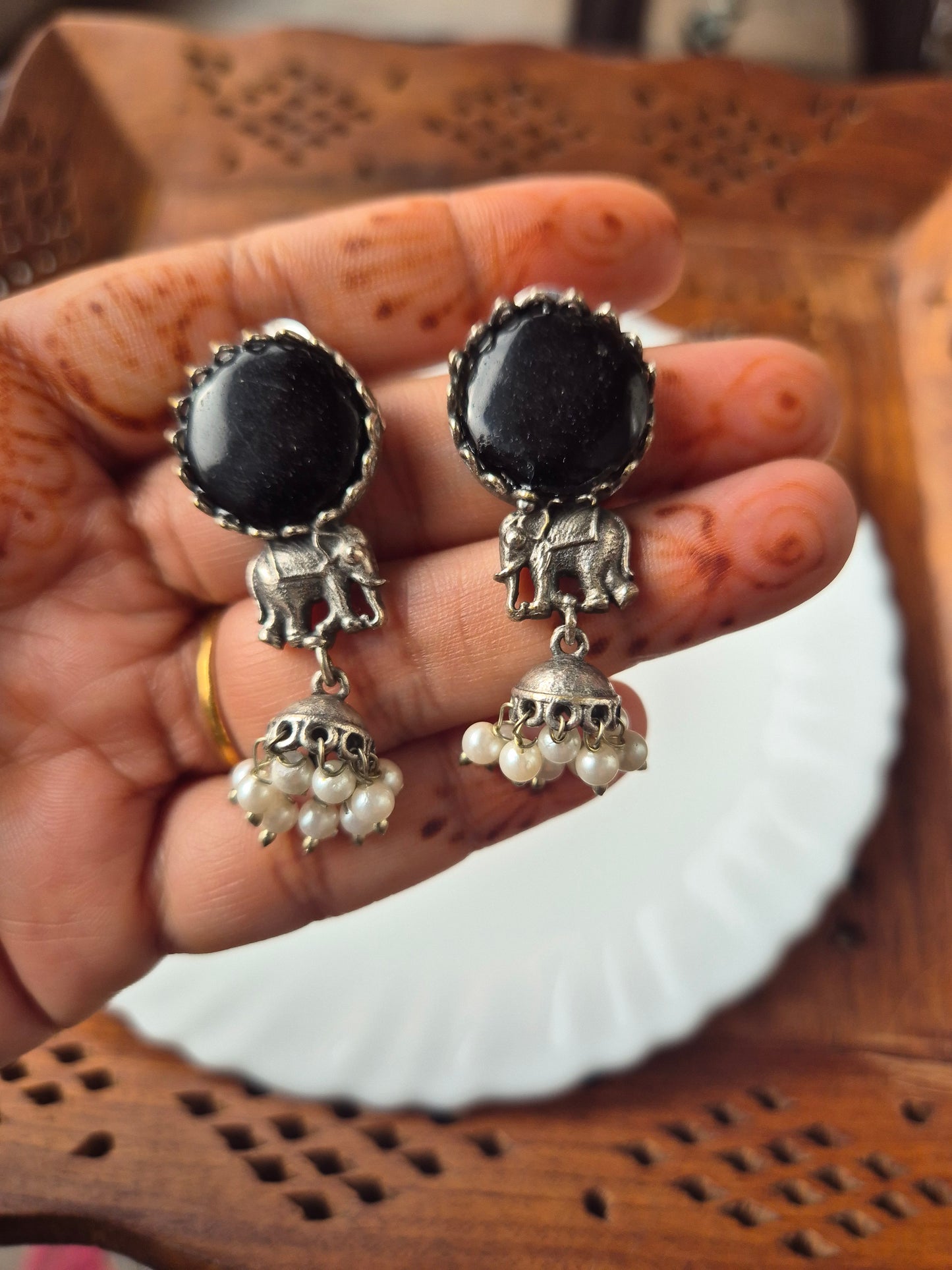 Silver replica stud earings