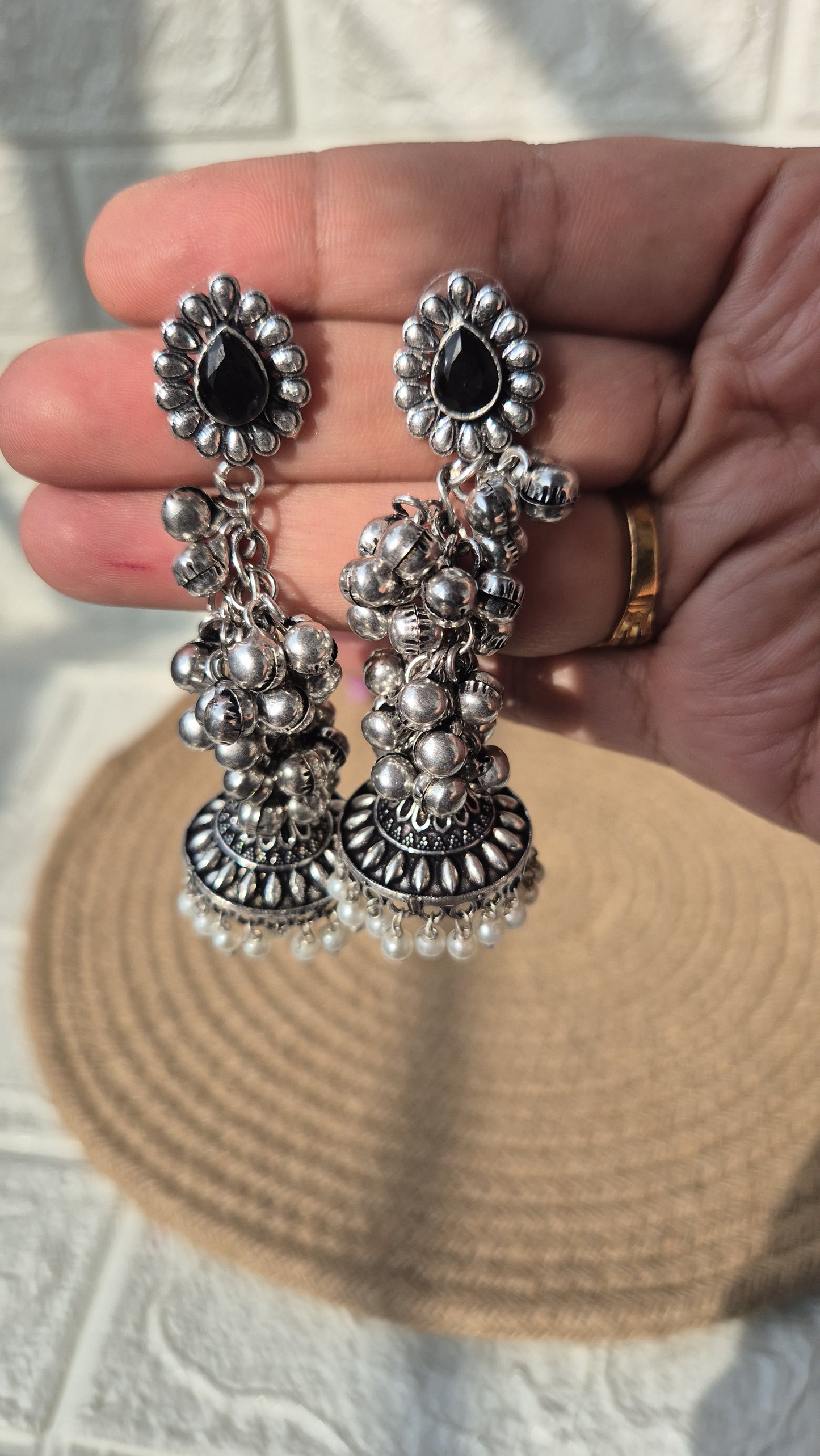 Kashmiri  german silver jhumka