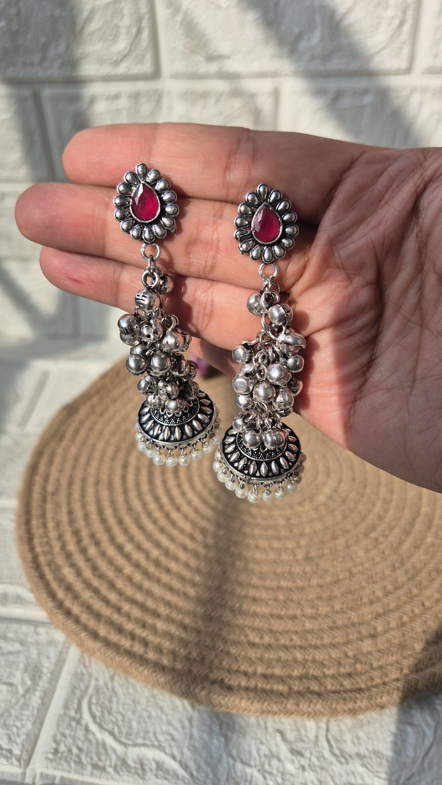 Kashmiri  german silver jhumka