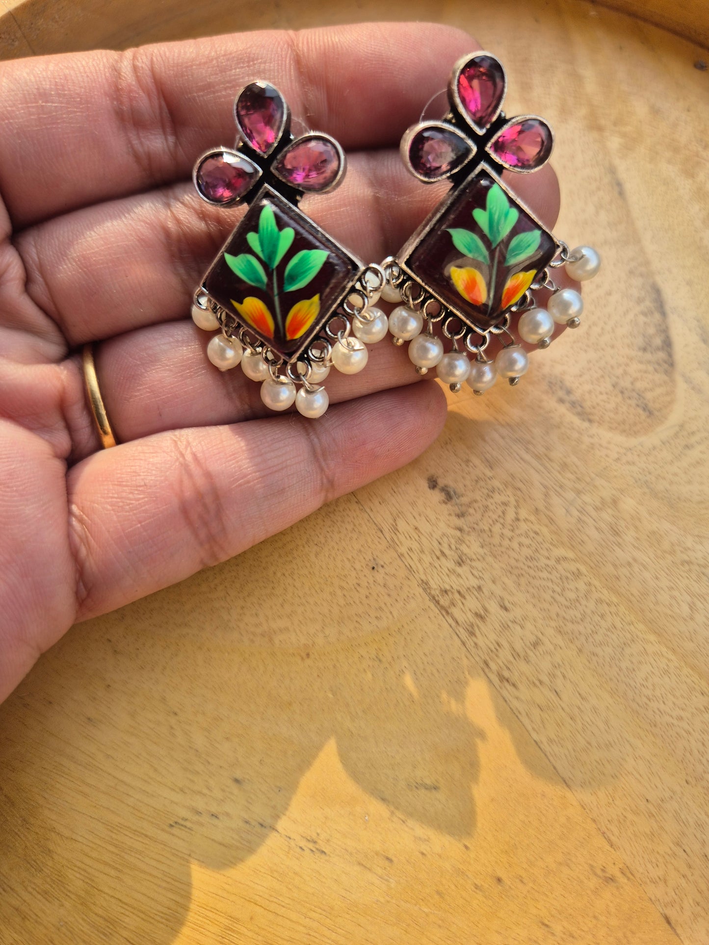 Handpainted stud earings