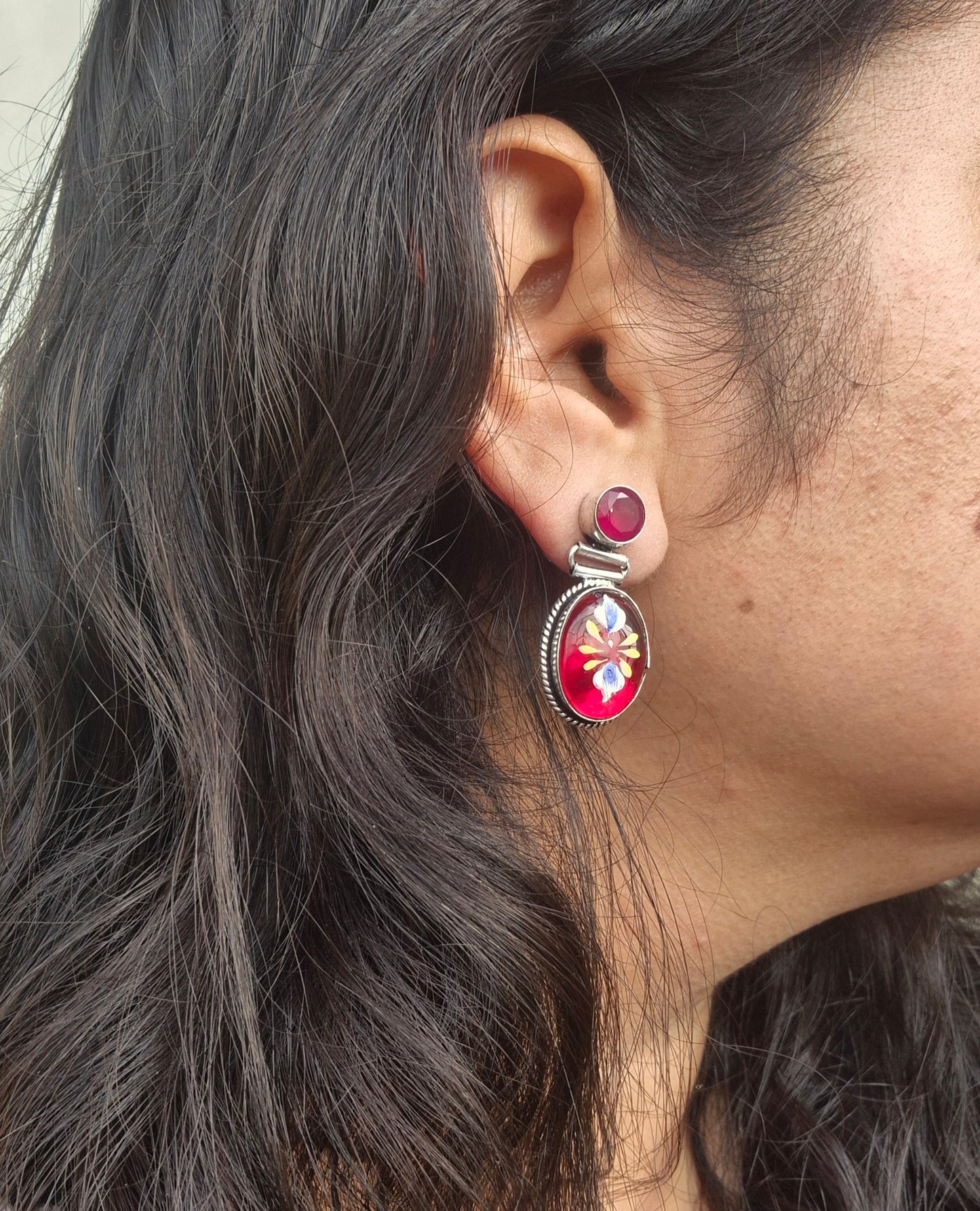 Handpainted stud earings