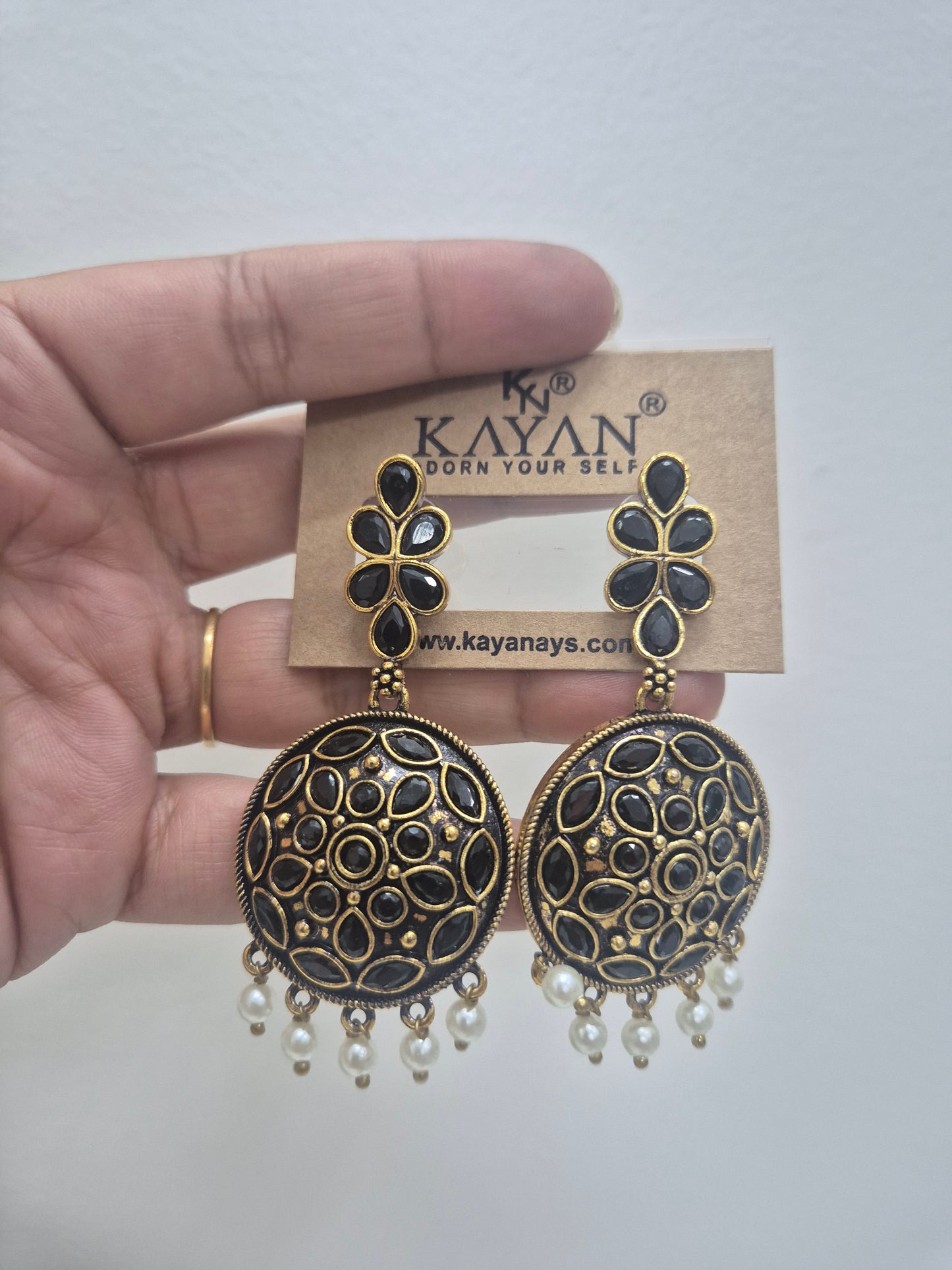 Golden oxidized earings