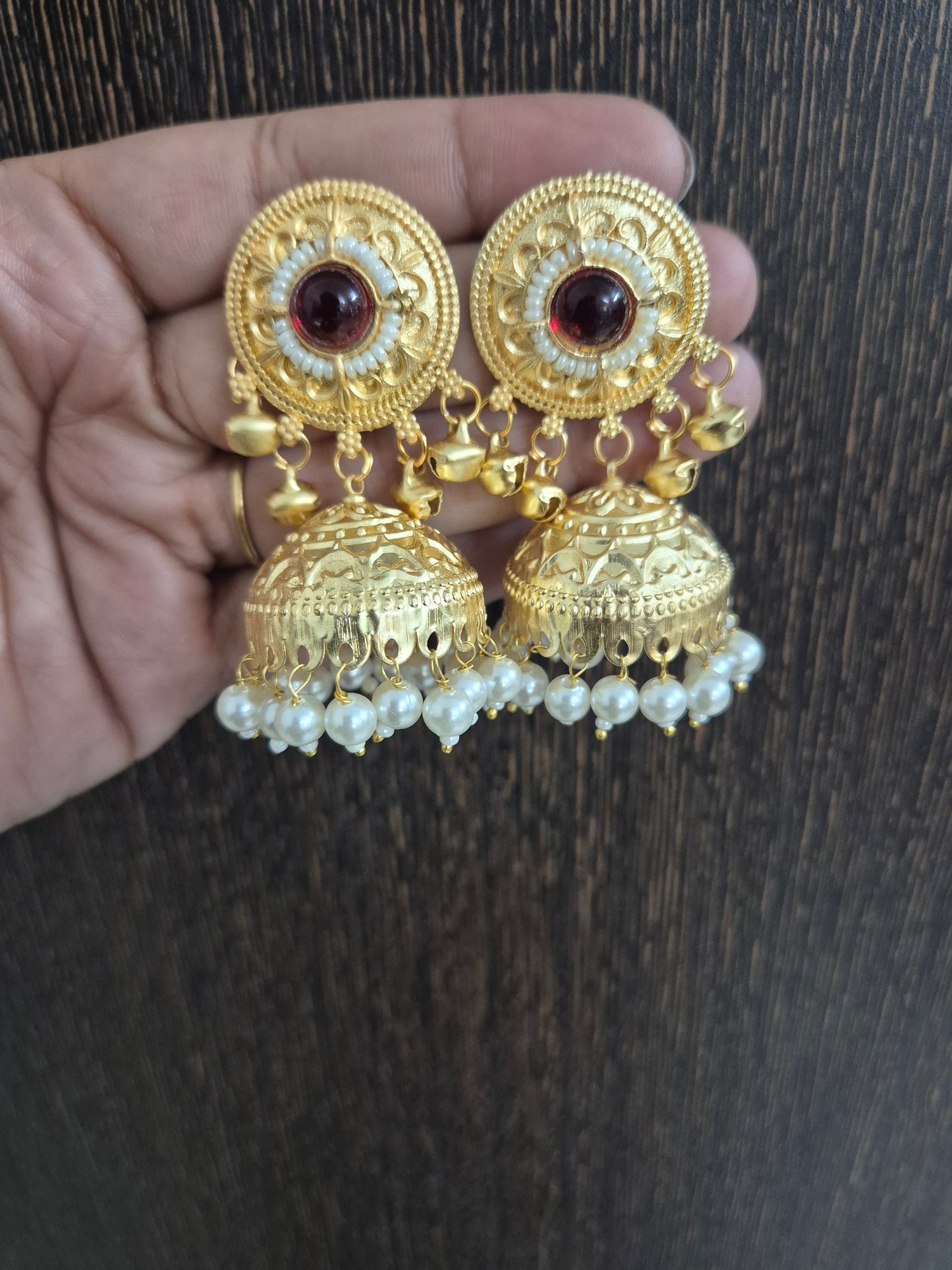 Small golden brass jhumka