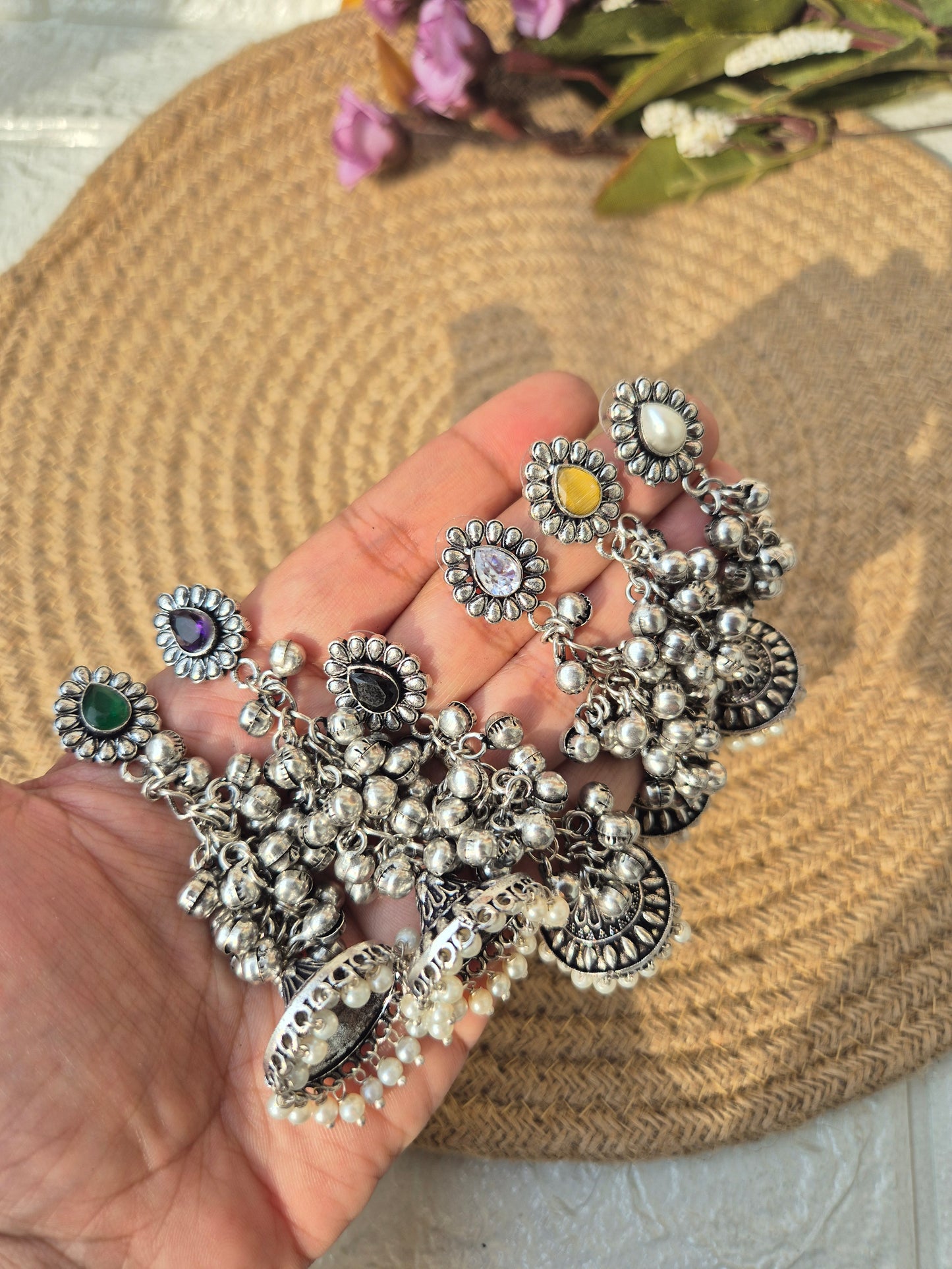 Kashmiri  german silver jhumka