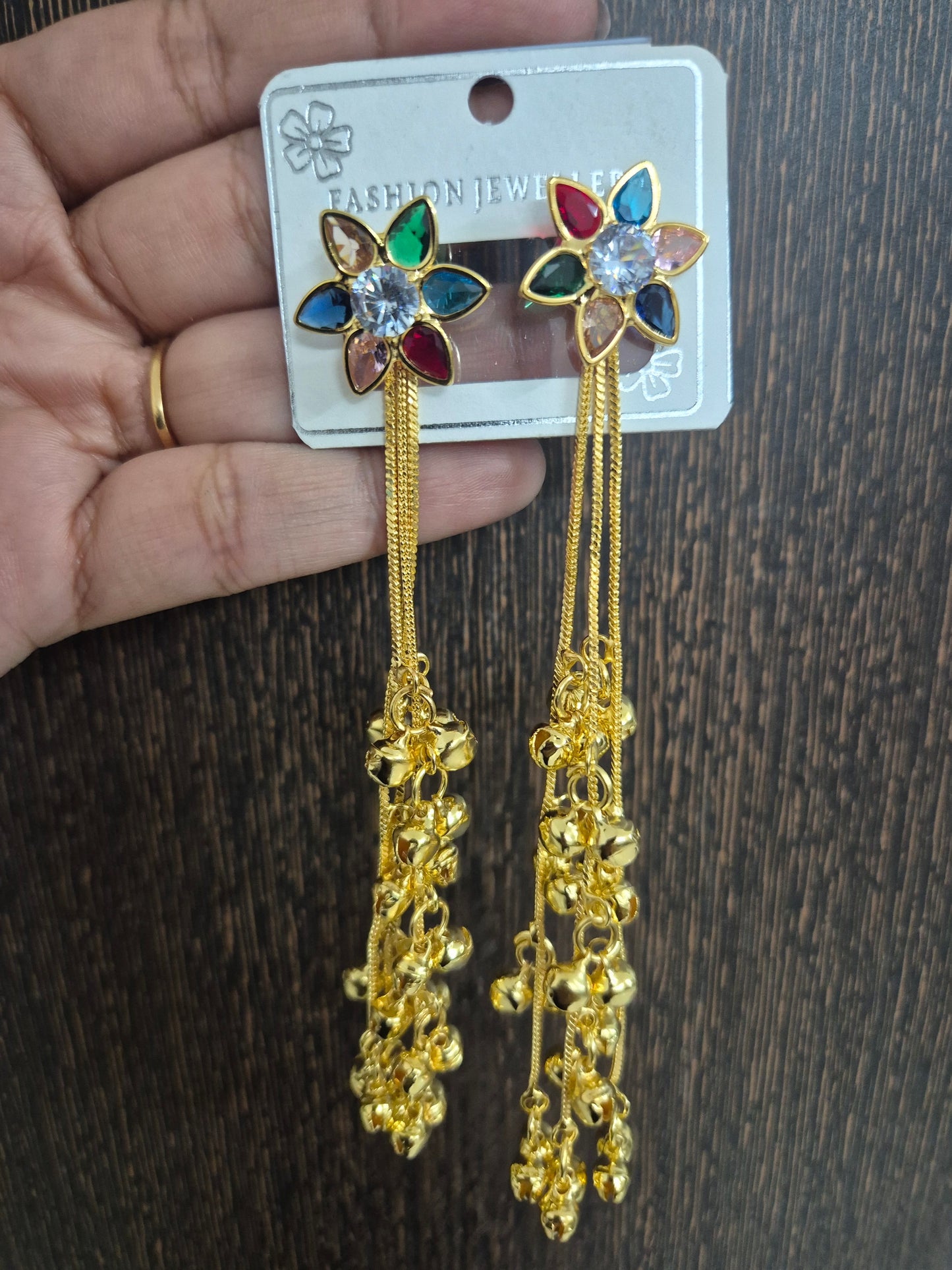 Multi colour kashmiri earings