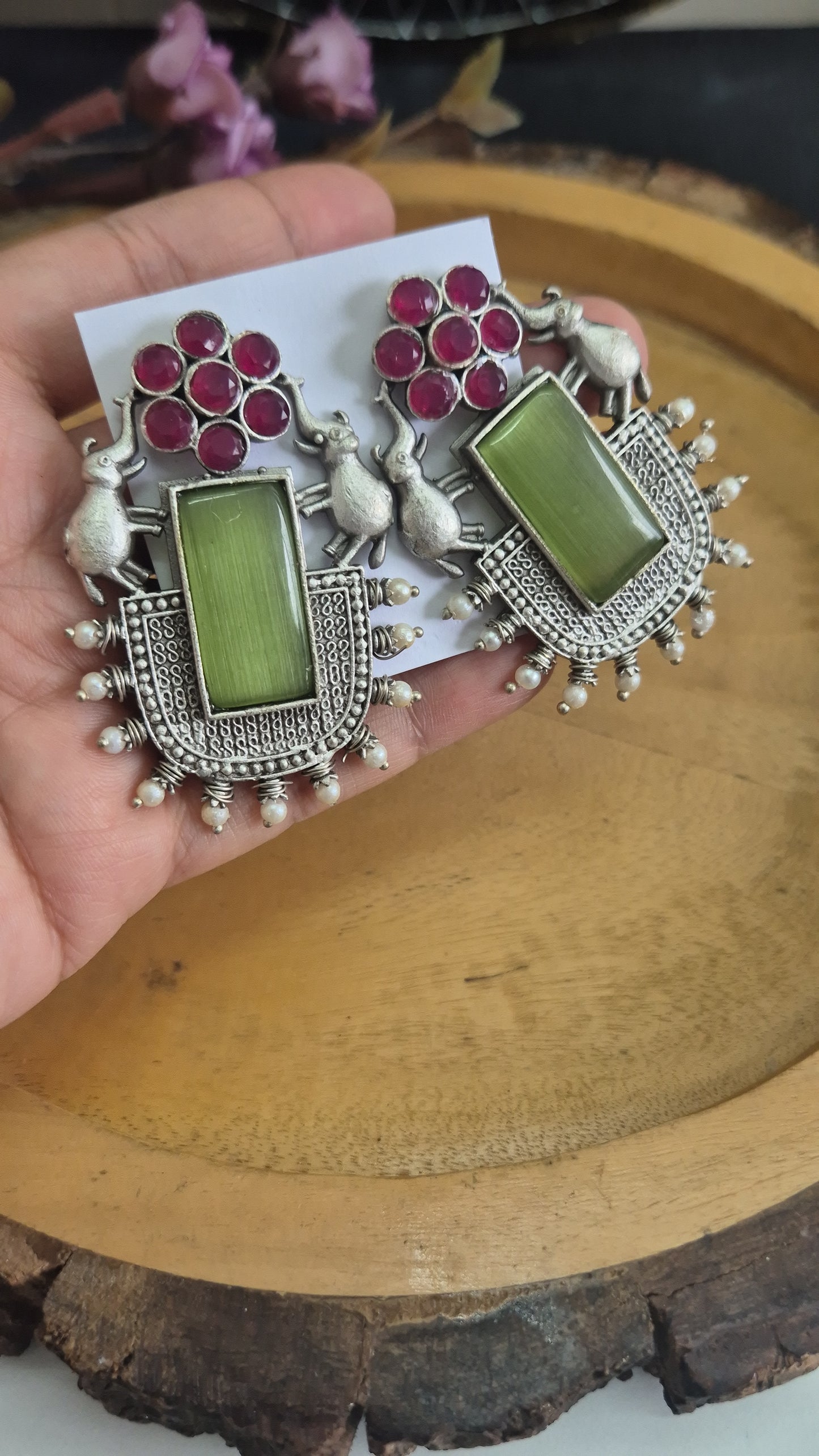 Elephant replica earings