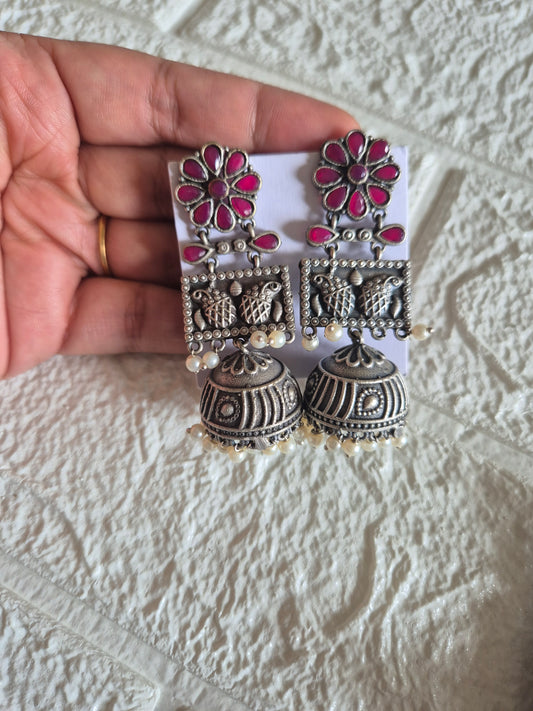 Brass jhumka earings