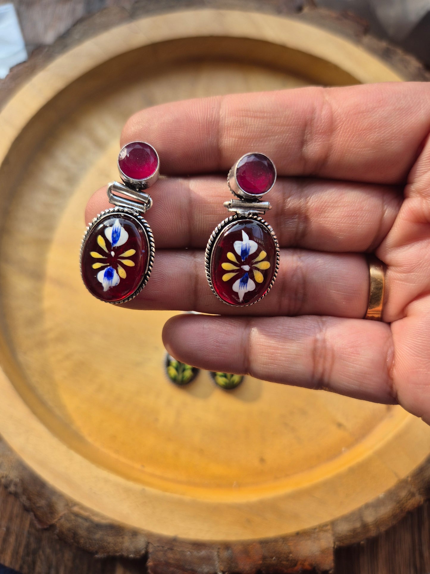 Handpainted stud earings