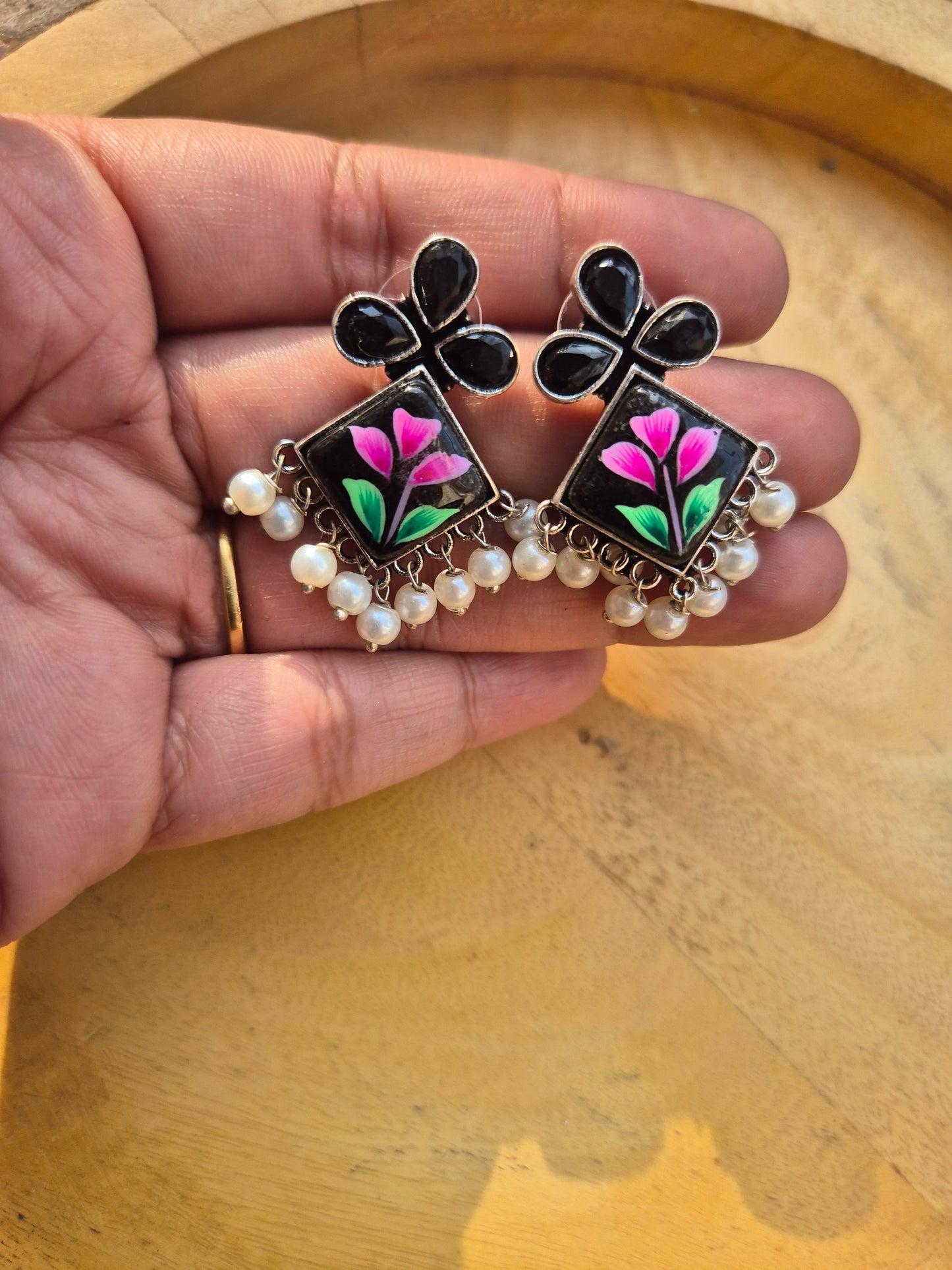 Handpainted stud earings