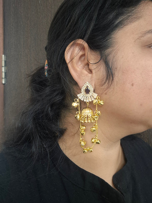 Ad stone Kashmiri earings