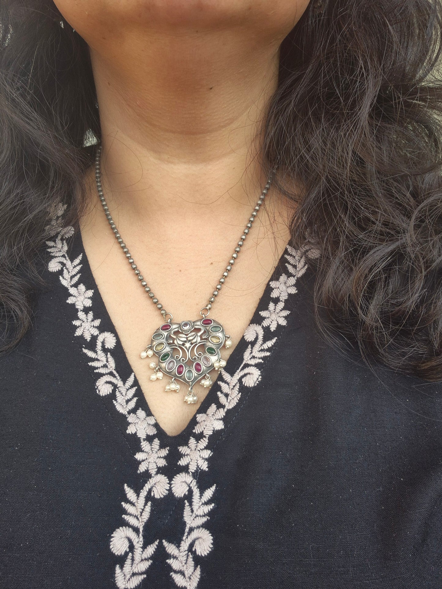 Silver look alike necklace