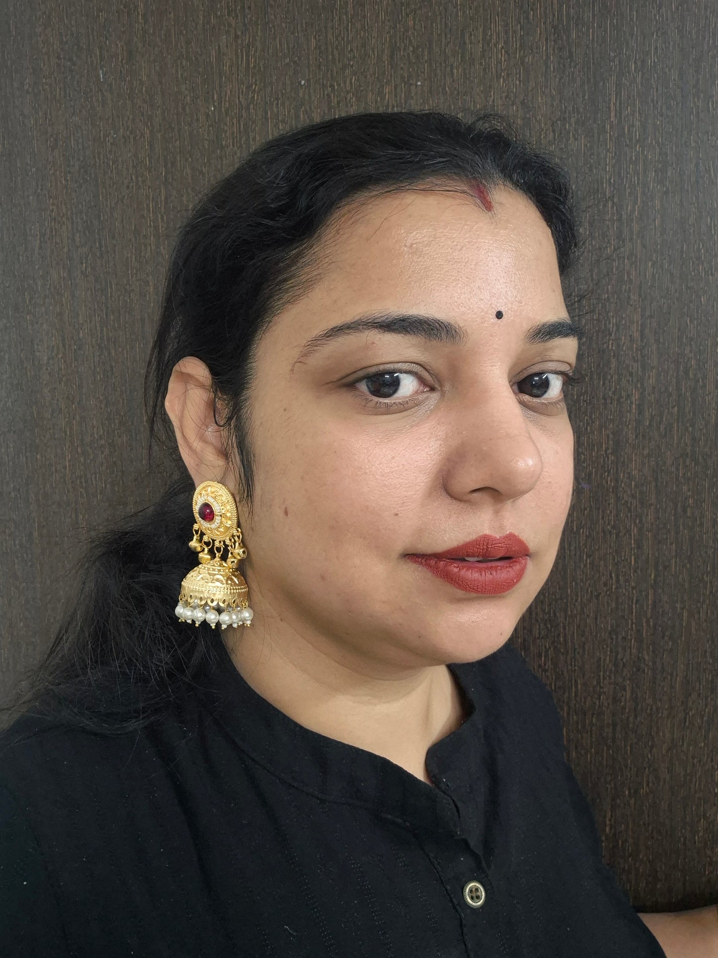 Small golden brass jhumka