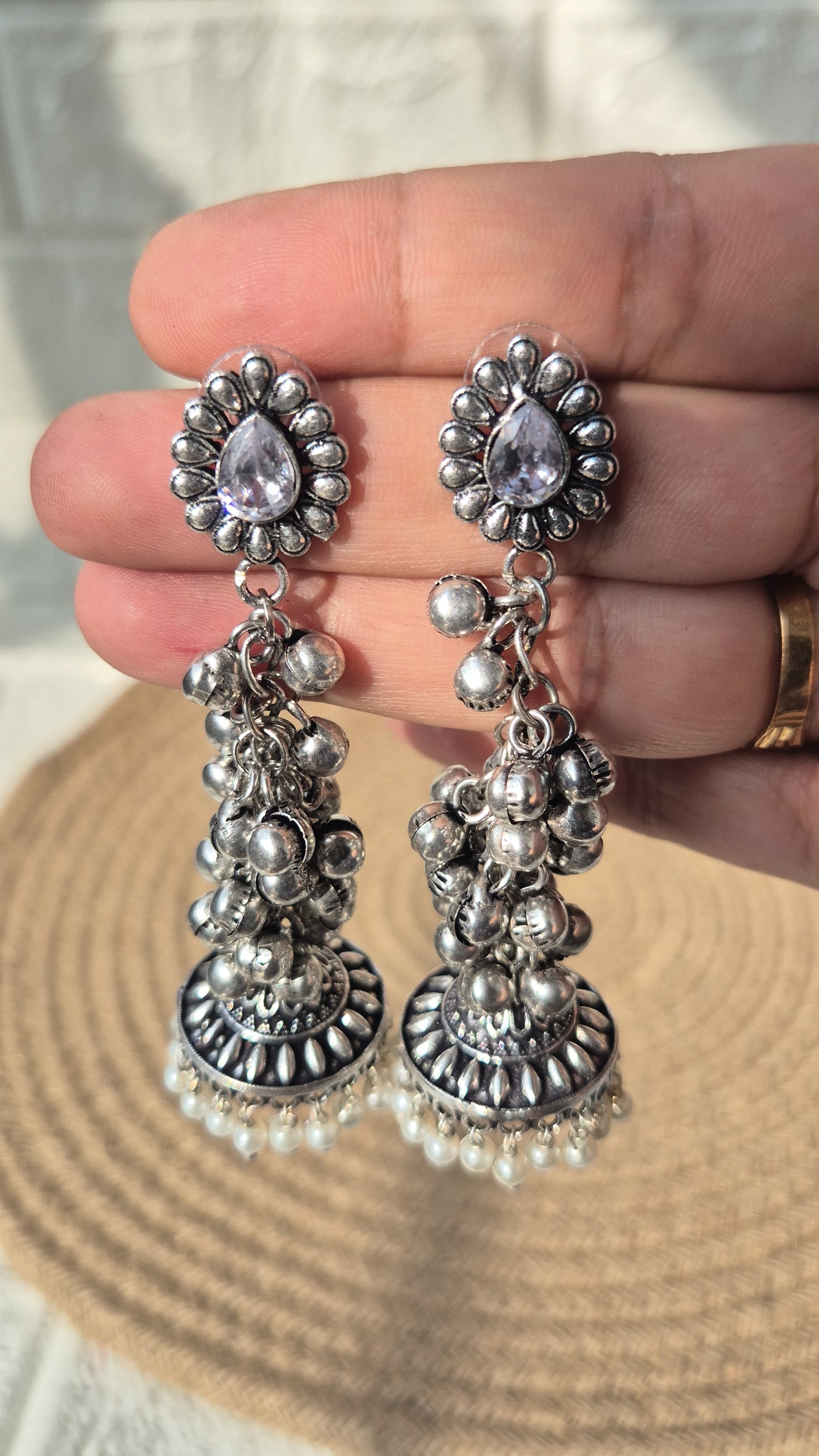 Kashmiri  german silver jhumka