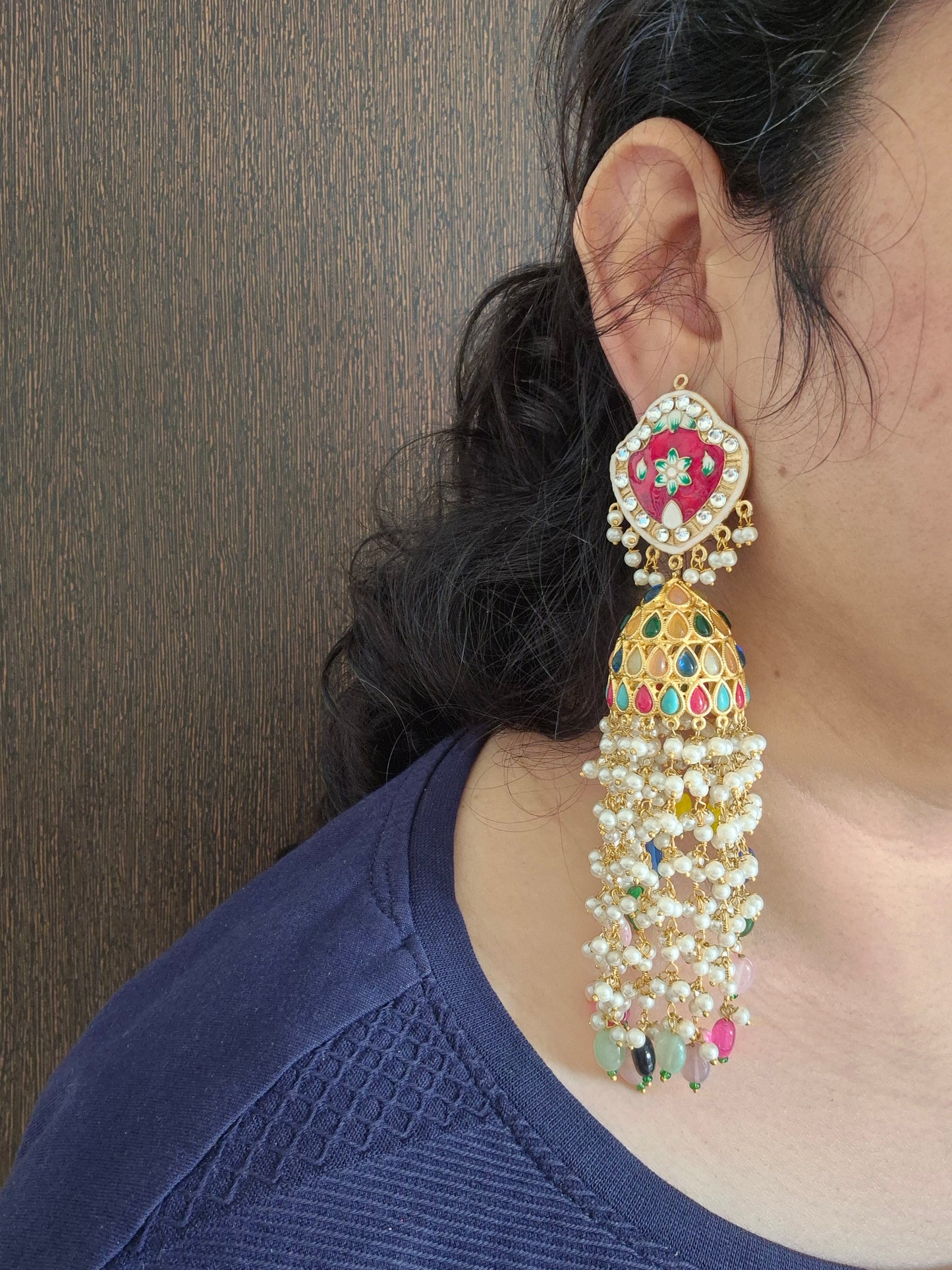 Long jhumka multicolor