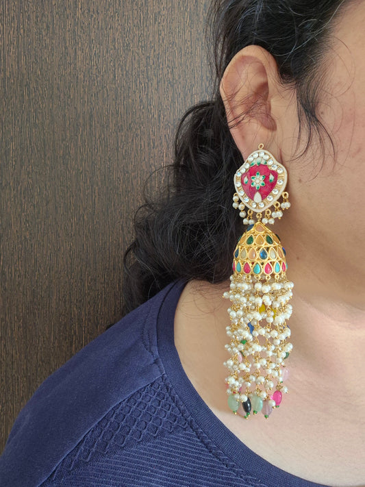 Long jhumka multicolor