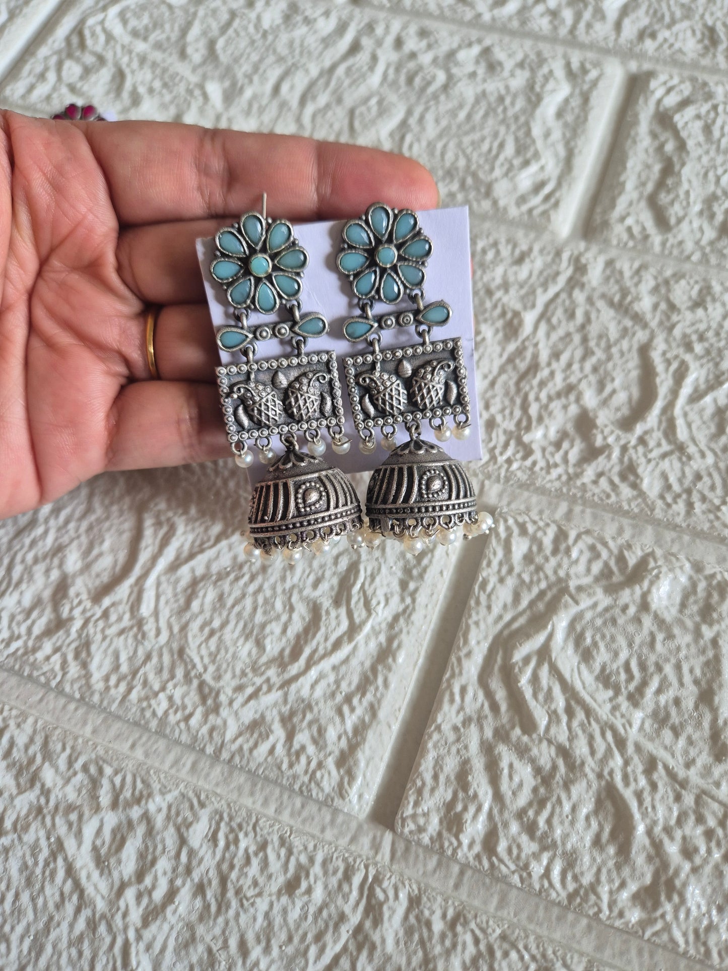 Brass jhumka earings