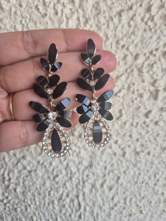 Black stone earings