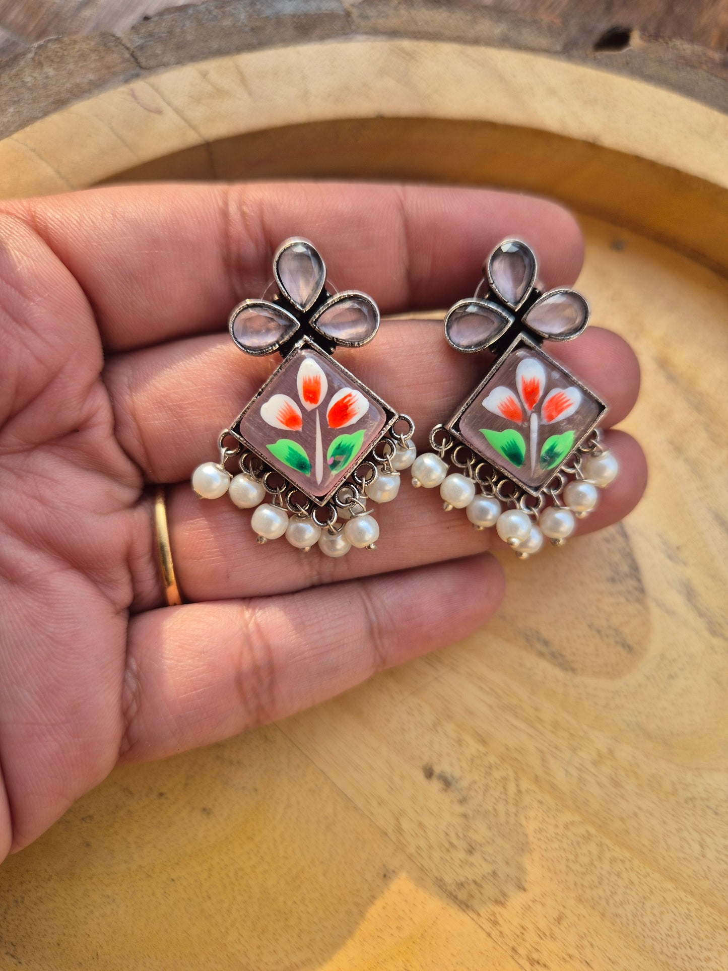 Handpainted stud earings